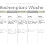 4 Wochenplan YOGA