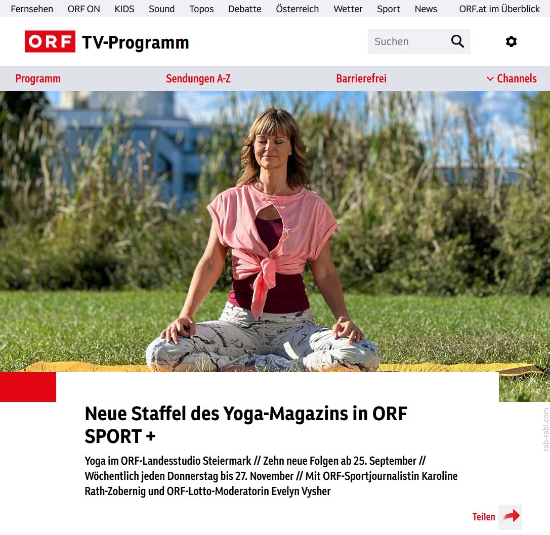 Evelyn Vysher mit LYN YOGA im ORF